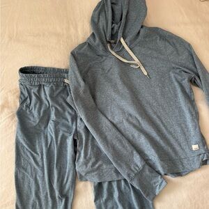 Vuori Blue Hoodie and Sweatpants Set